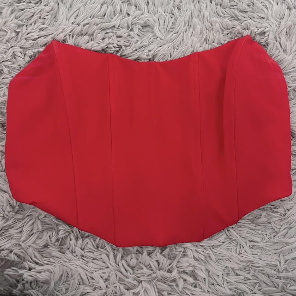 White Fox Boutique Red Corset Top